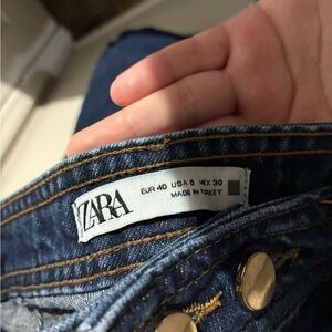 Zara Classic Blue Jeans with Gold Buttons